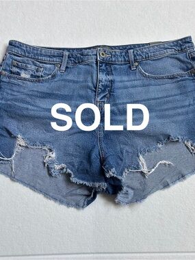 torrid Distressed Blue High-Rise Denim Shorts